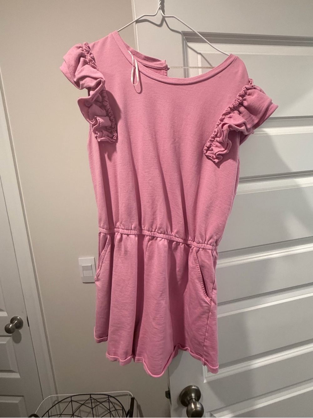 Umgee Pink Ruffle Sleeve Casual Romper